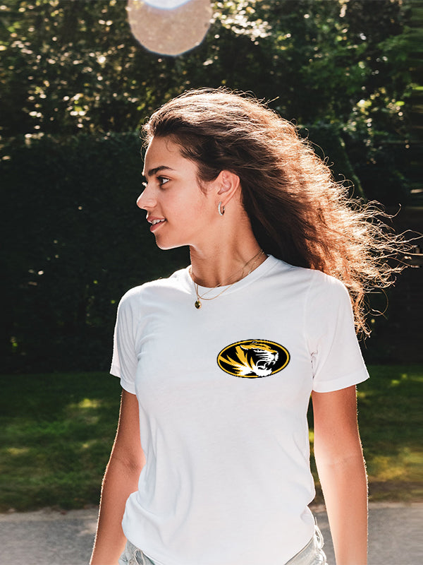 Missouri Tigers Chest Logo Unisex White T Shirt