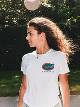 Load image into Gallery viewer, Florida Gators Football Chest Logo Unisex White T Shirt