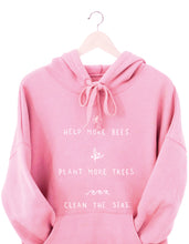 Load image into Gallery viewer, Help More Bees, Plant More Trees, Clean the Seas. - Hoodie (without zip)